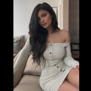 Fashion Nova Kylie Jenner Oatmeal Dress Size Small